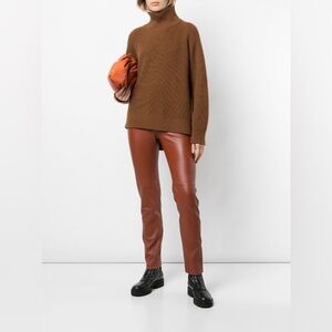 ROSETTA GETTY Brown Roll Neck Cashmere Sweater M